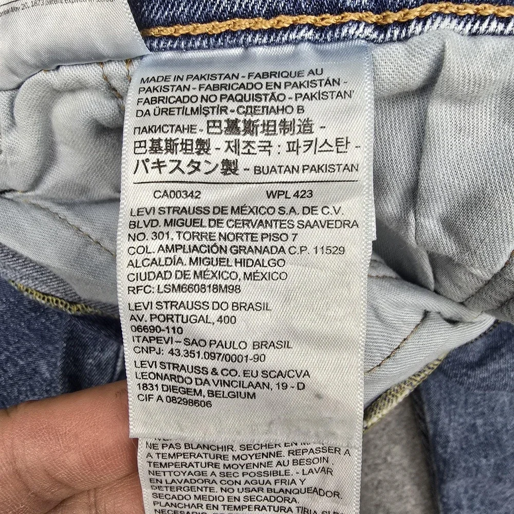 Levi's‎ 505 Jeans Mens 36x32 Blue Medium Wash Regular Straight Stretch Denim